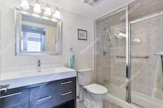 Interior design of a bathroom in new house